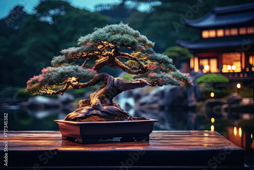 Bonsai Tree in a Beautiful Japanese Garden