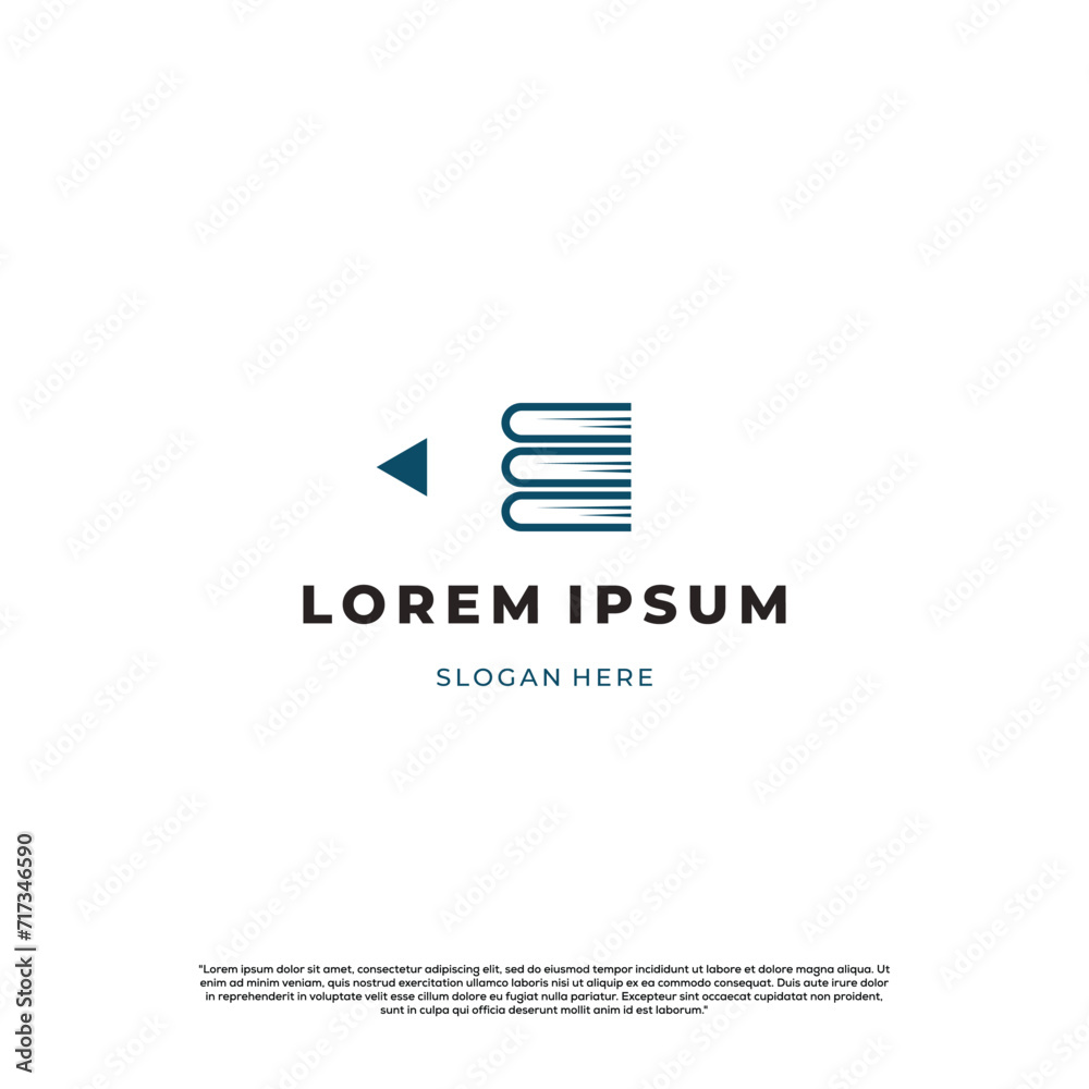 Pencil combine with book logo design on isolated background Pencil combine with book logo design on isolated background