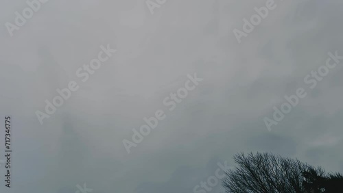 On this winter day, no clouds were visible in the sky to the naked eye, but in this video, a nebulous or mysterious mist of clouds is indeed passing through the sky. 
