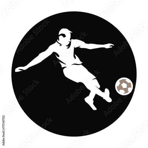 person kicking ball icon vector illustration symbol design