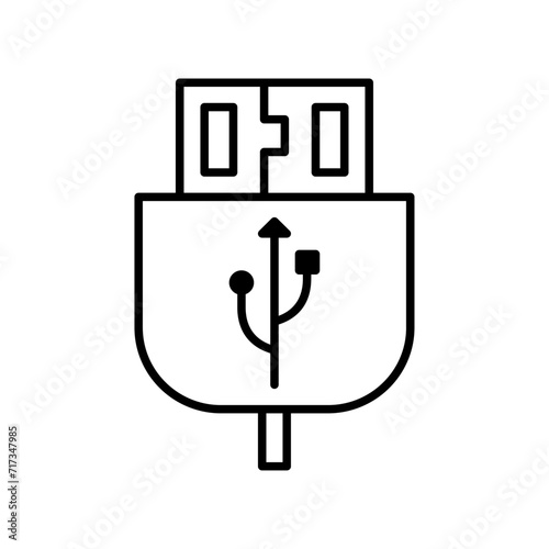 usb cable icon vector or logo illustration style