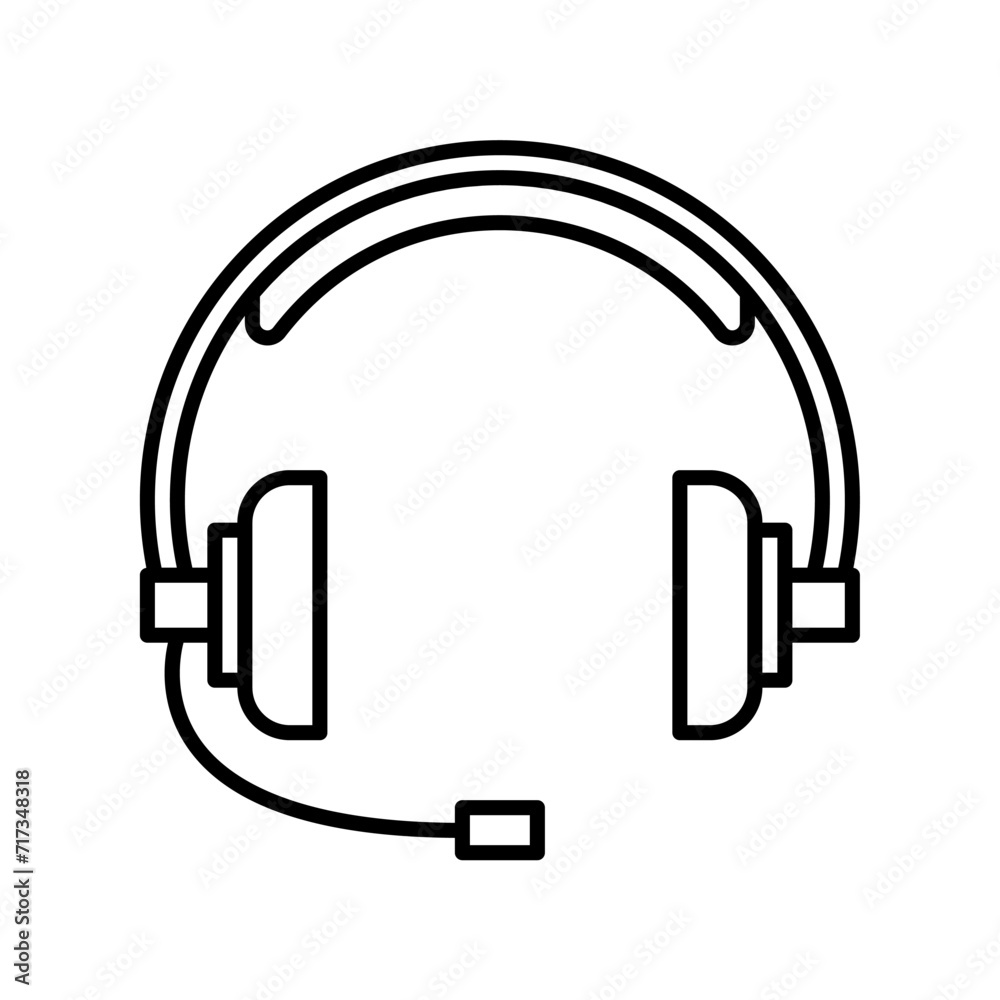 headset icon vector or logo illustration style headset icon vector or logo illustration style