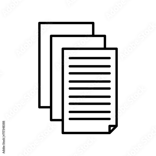 Paper icon or logo illustration outline black style © wahya