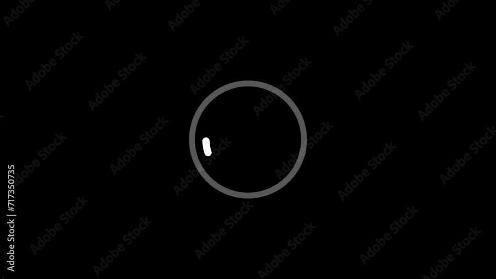 Loading Circle Icon Animation on Black Background. 4K Video Loopable Preloader
