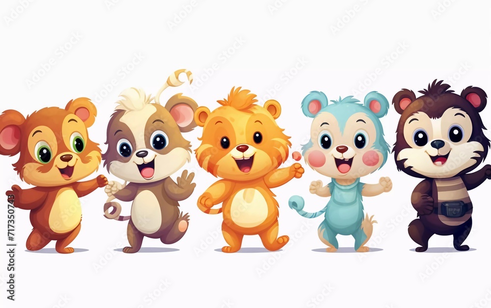 cute animal illustration. of cute happy smiling animals dancing, isolated vector clipart
cute animal illustration. of cute happy smiling animals dancing, isolated vector clipart