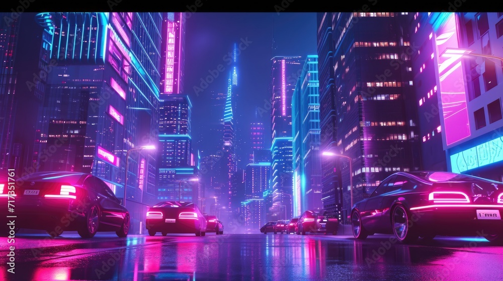 Obraz premium neon background low rise building