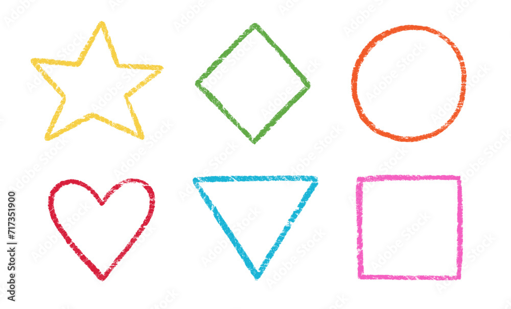 Crayon, chalk kid frame set. Round, square, heart shape hand drawn crayon texture vector color frame element. Chalk, pastel pencil kid craft paint style square, star border. Vector illustration. Crayon, chalk kid frame set. Round, square, heart shape hand drawn crayon texture vector color frame element. Chalk, pastel pencil kid craft paint style square, star border. Vector illustration.