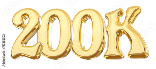 200K Follower Gold Number Thank You 