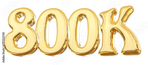 800K Follower Gold Number Thank You 