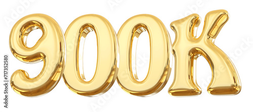900K Follower Gold Number Thank You 
