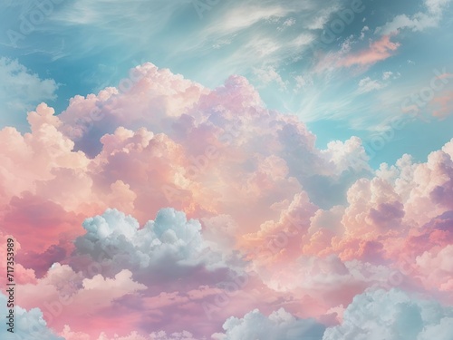 Cloud And Sky With A Pastel Xolored Background Abstract generative ai