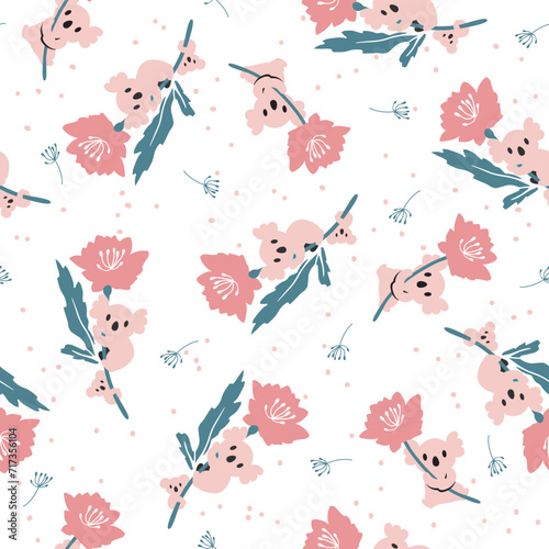 Nature Umbrellas Koala Dream Vector seamless Pattern