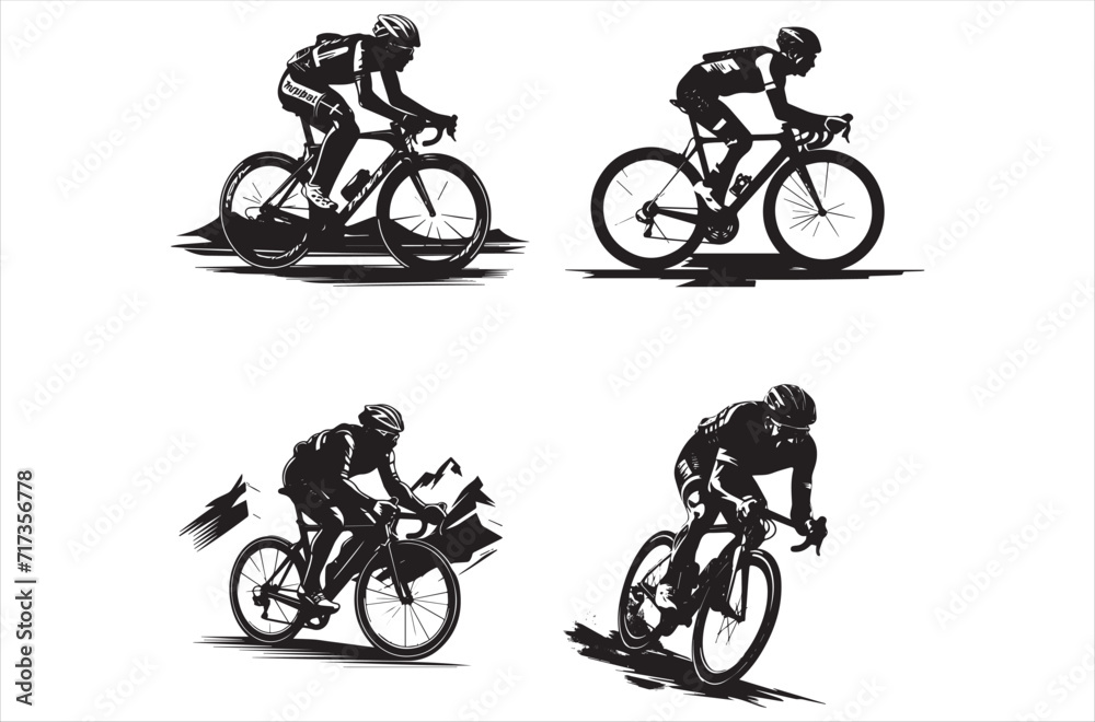 Fototapeta premium bicycle silhouette vector, Black Bicycle Vector