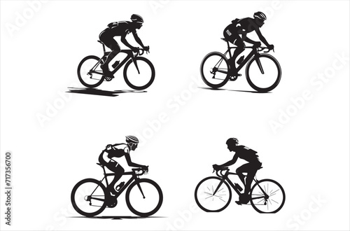 Fototapeta Naklejka Na Ścianę i Meble -  bicycle silhouette vector, Black Bicycle Vector