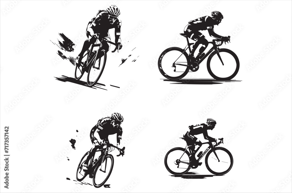 Obraz premium bicycle silhouette vector, Black Bicycle Vector