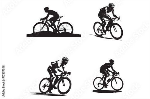Fototapeta Naklejka Na Ścianę i Meble -  bicycle silhouette vector, Black Bicycle Vector