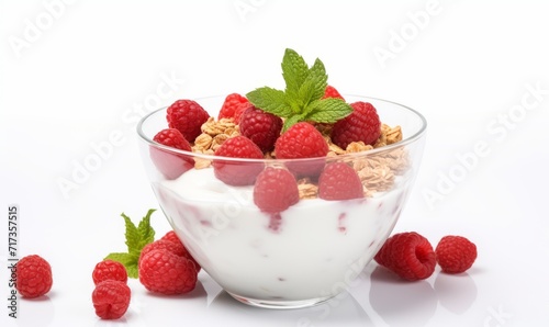 Yogurt with strawberries berries. 