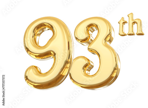 93th Anniversary Gold Number 