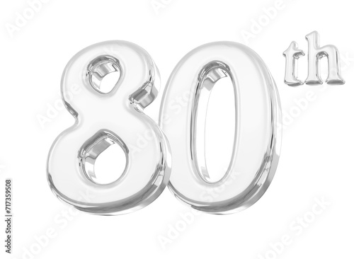 80th Anniversary Silver Number 3D