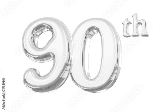 90th Anniversary Silver Number 3D
