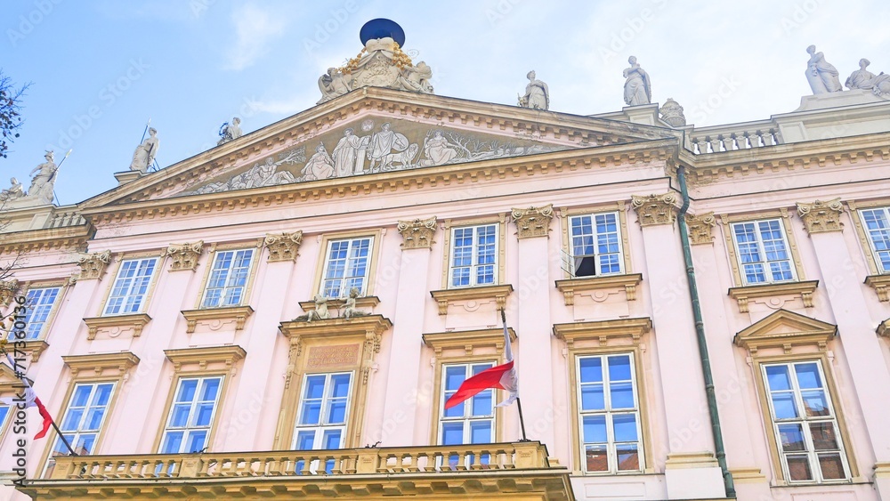 Slovakia, Bratislava, old town hall along Rhine river and Danube river
