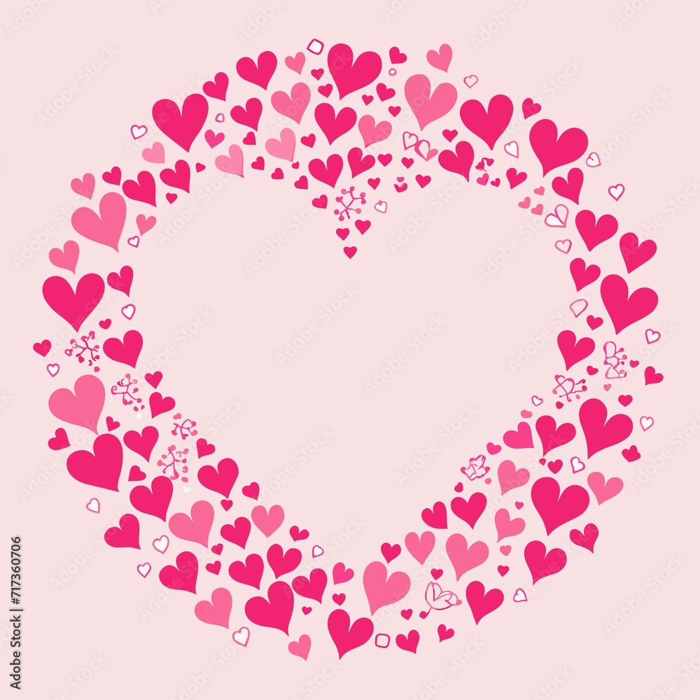 pink heart with floral pattern