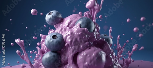 splash of blueberry fruit ice cream 22