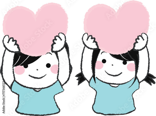 ハートを持った女の子と男の子1-3