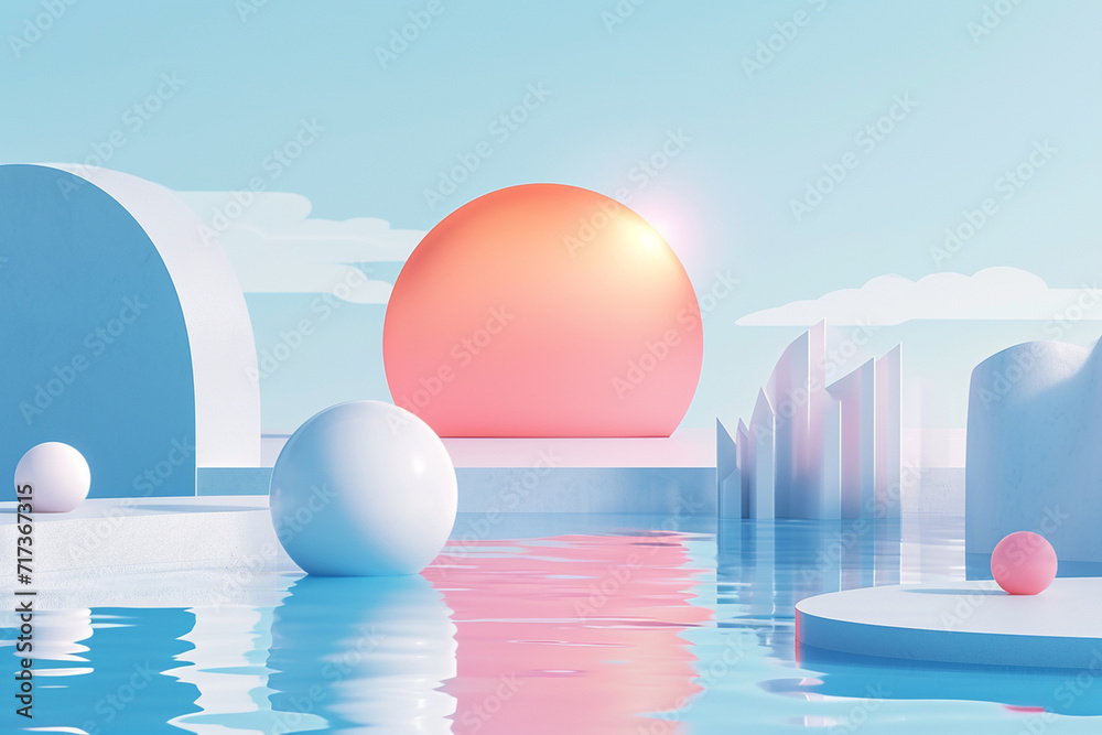 Naklejka premium Abstract 3d rendered background minimalistic style