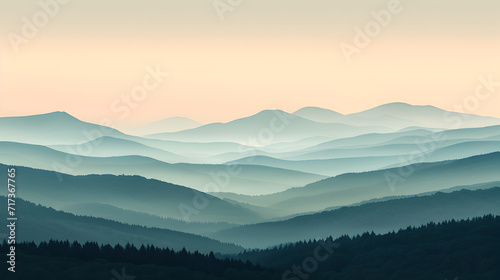 Misty Mountains: A Beautiful Illustration © vanilnilnilla