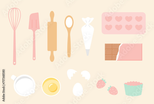 set of making sweets icons for valentine's day banners, cards, flyers, social media wallpapers, etc.