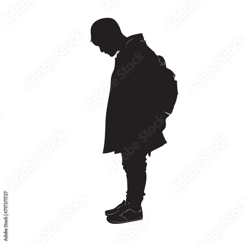Silhouette of a man in a jacket
