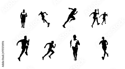 Wallpaper Mural vector illustration of running athlete silhouette Torontodigital.ca