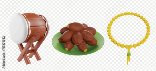 ramadan 3d render icons