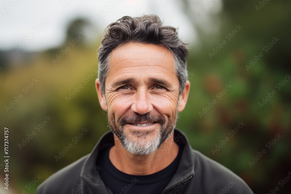Portrait of a handsome mature man with grey hair and beard outdoors Portrait of a handsome mature man with grey hair and beard outdoors