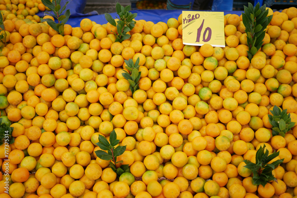 top view of Lemon selling in supermarkets in istanbul 