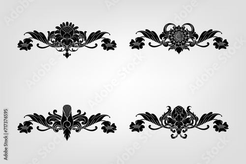 Classical Baroque Filigree Decoration Ornament Vintage Floral Border Style Antique Art Retro