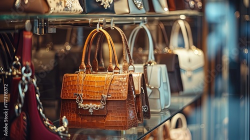 Luxury Handbags Shop Shelf