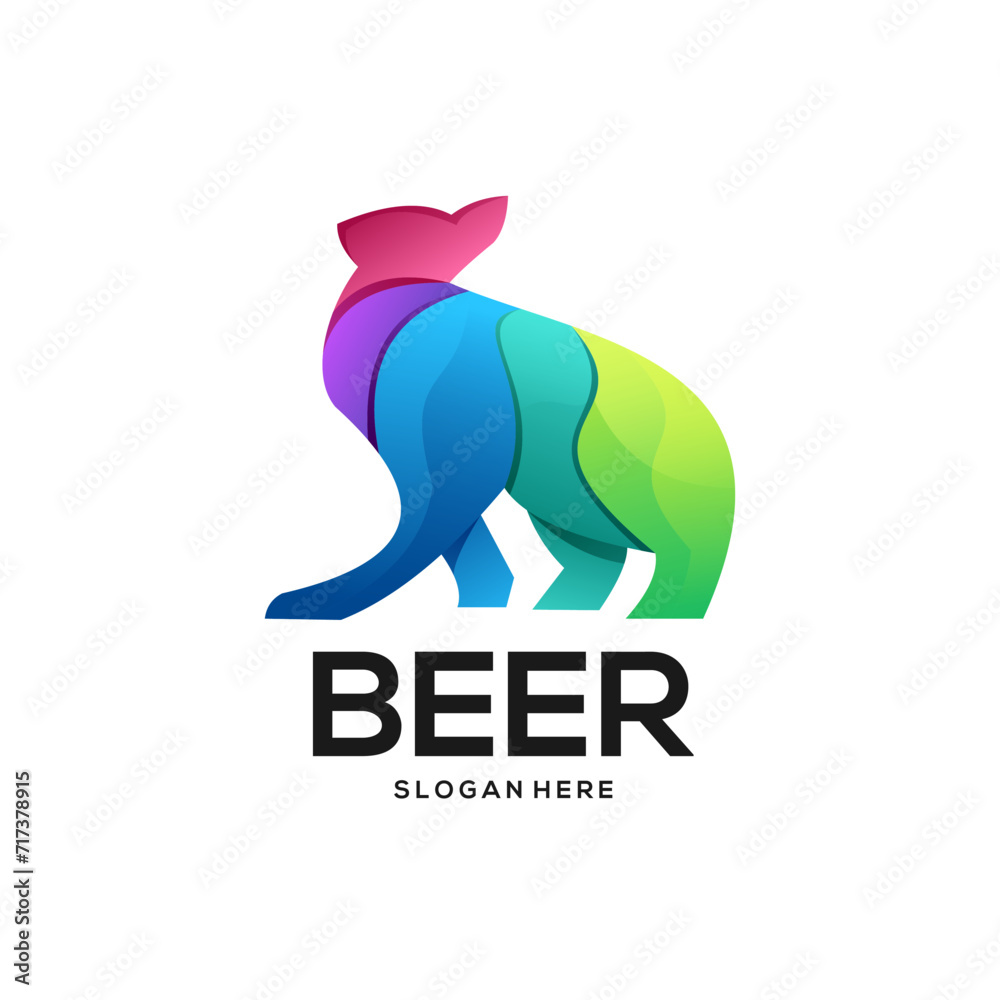 Obraz premium Beer logo gradient colorful abstract illustration