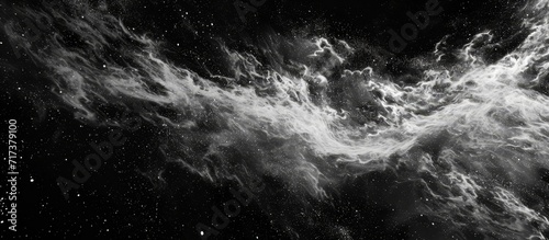 Computer generated 3D rendering of inverted black and white abstract texture for overlay or screen effect in space with dark matter. photo