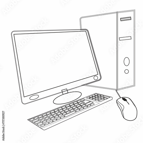 Desktop computer vector icon illustration eps