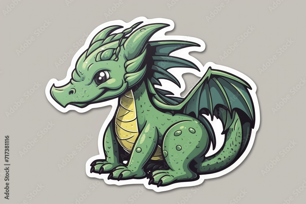 Fototapeta premium Green dragon sticker