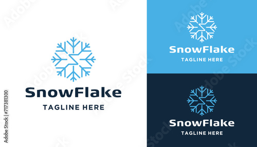 Initial Letter S Snowflake for Air Conditioning and Temperature Control Logo Design