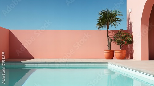 青い海と美しいリゾートプール