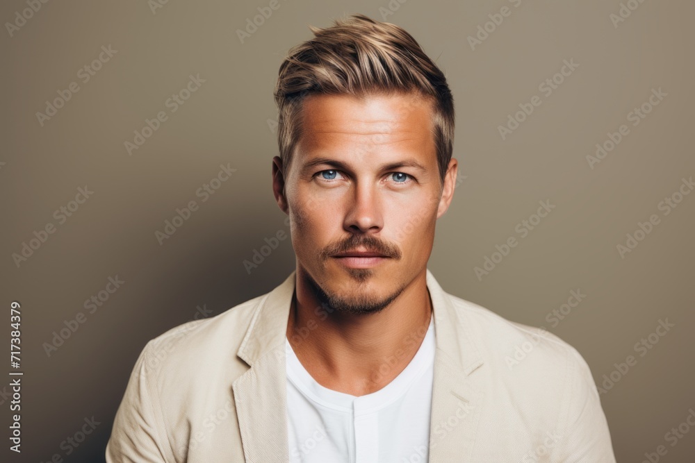 Portrait of a handsome young man in casual clothes. Men's beauty, fashion. Studio shot. Portrait of a handsome young man in casual clothes. Men's beauty, fashion. Studio shot.