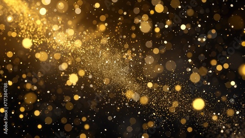 mesmerizing golden glitter fireworks display background, perfect for celebration themed graphic designs, high-quality festive and new year's eve decorations, isolated black background photo