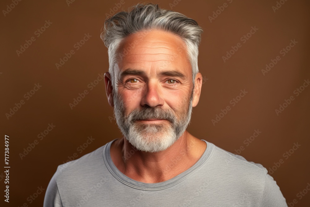 Portrait of a handsome senior man with grey hair and beard. Portrait of a handsome senior man with grey hair and beard.