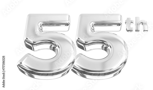 55th Anniversary Silver Number 3D photo