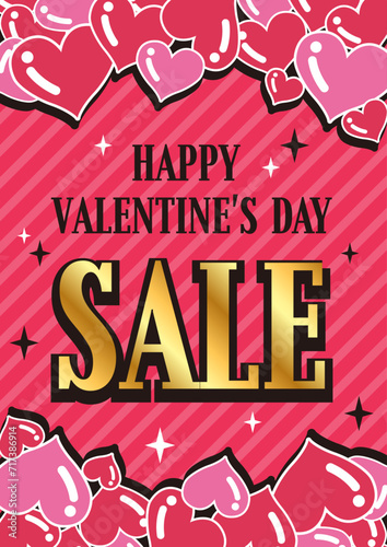 バレンタインセール ポスター 告知画像 SNS用画像