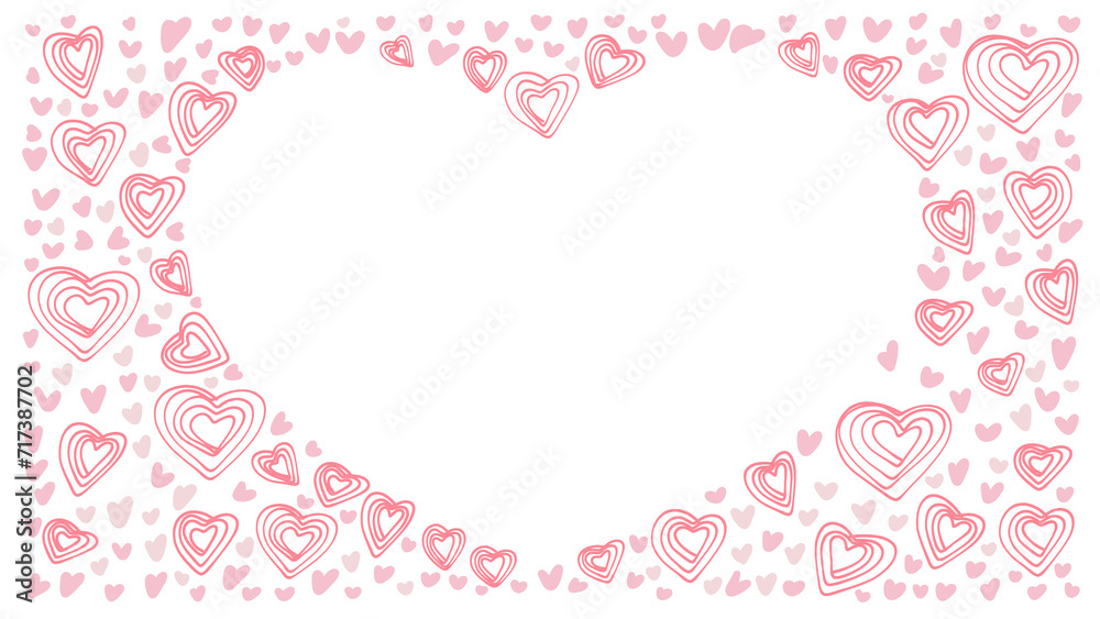 Doodle of heart frame for valentine's day. Hand drawn heart element.